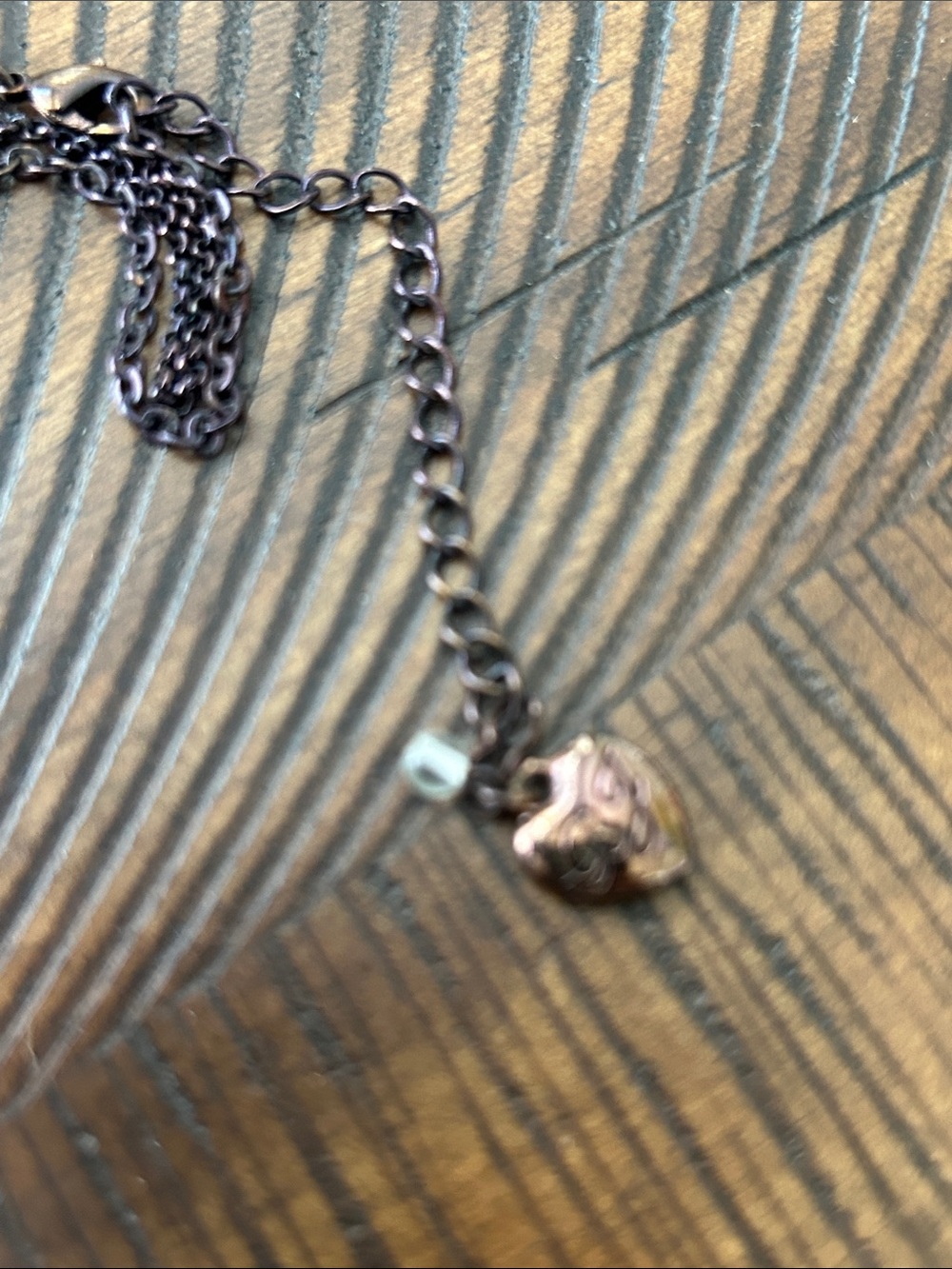 Betsey Johnson Antique Bronze Multi-Layer Necklace with Pink Flower/2 necklaces - Picture 10 of 10
